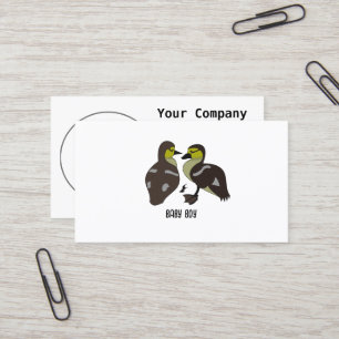 Adorable Twin Baby Duckling Huddling Cartoon Business Card