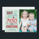 Adorable Type Christmas Photo Card<br><div class="desc">Celebrate the season with this modern and stylish holiday card from Berry Berry Sweet. Visit WWW.BERRYBERRYSWEET.COM for more of our stylish holiday collections. Customisable background colour.</div>