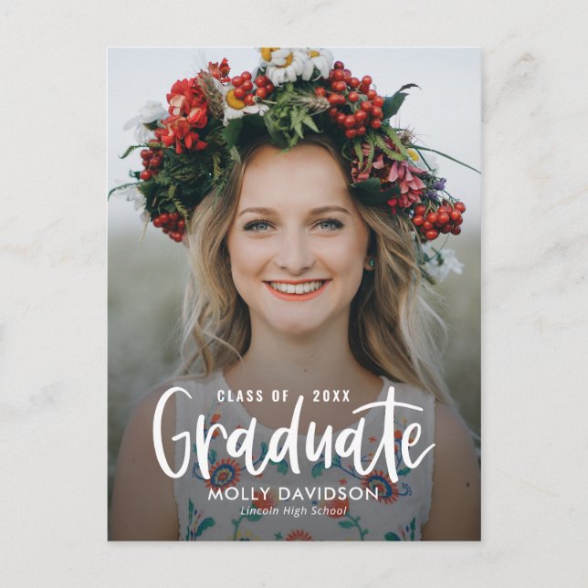 Adorable Type Graduation Announcement Postcard (Front)