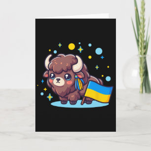Adorable Ukrainian Bynner Fan Ukraine Flag Cute Bi Card