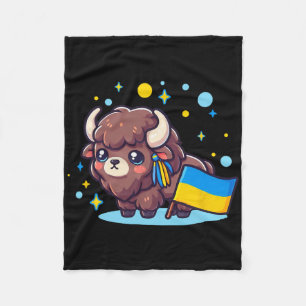 Adorable Ukrainian Bynner Fan Ukraine Flag Cute Bi Fleece Blanket