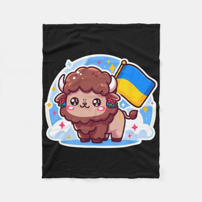 Adorable Ukrainian Nner Fan Ukraine Flag Cute Biso Fleece Blanket (Front)