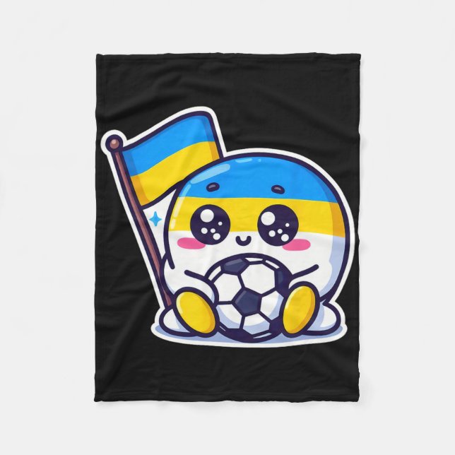 Adorable Ukrainian Nner Fan Ukraine Flag Cute Cart Fleece Blanket (Front)