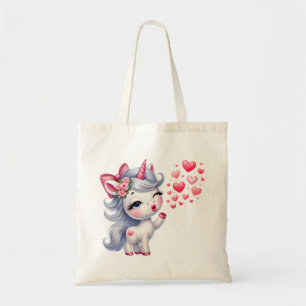 Adorable Unicorn Illustration Tote Bag