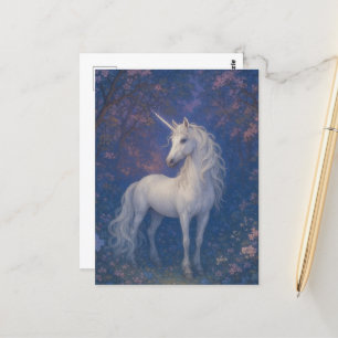 Adorable Unicorn in the Forest Postcard