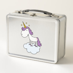 Adorable unicorn metal lunch box