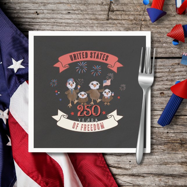 Adorable US 250 Years of Freedom Eagle Family Napkin (Adorable US 250 Years of Freedom Eagle Family Napkins)