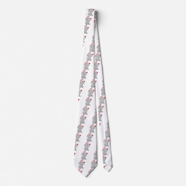 Adorable Valentine Elephant Character Tie (Front)