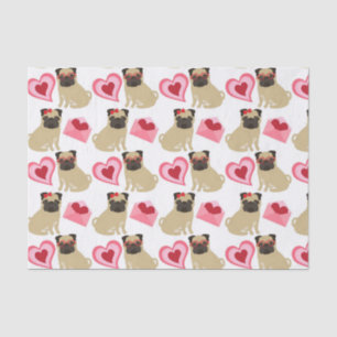 Adorable Valentine Pugs Tissue Paper