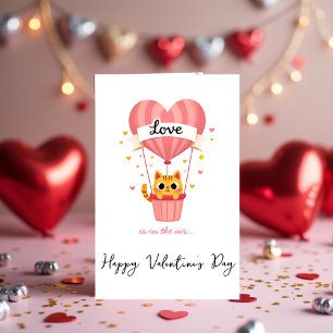 Adorable Valentine's Day Card – Cute Cat in Heart 