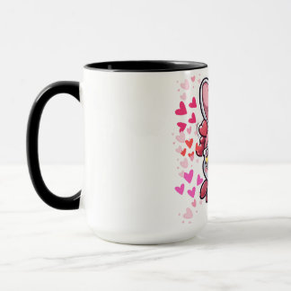 Adorable Valentine's Rabbit Cartoon Mug