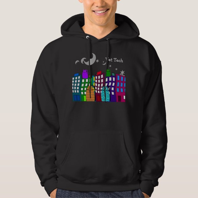 Adorable Vet Tech Hoodie Whimsical Cat Art (Front)