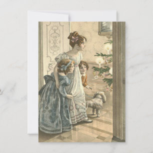 Adorable Victorian Children Vintage Christmas Card