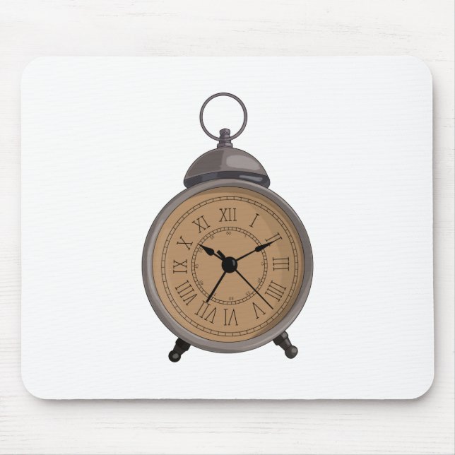 Adorable Vintage Alarm Clock Mouse Mat (Front)