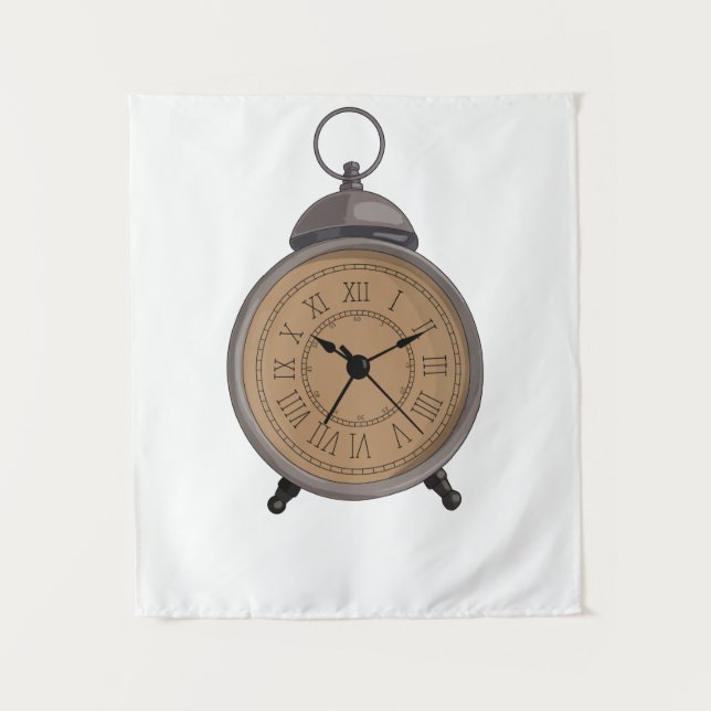 Adorable Vintage Alarm Clock Tapestry (Front)