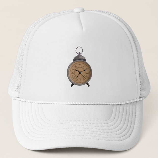 Adorable Vintage Alarm Clock Trucker Hat (Front)