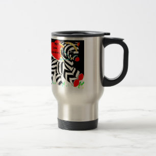 Adorable Vintage Baby Zebra Valentine Travel Mug