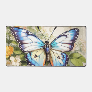 Adorable Vintage Butterfly Illustration Desk Mat