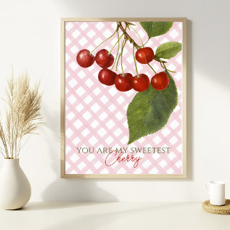 ADORABLE VINTAGE CHERRY CUSTOMIZABLE POSTER