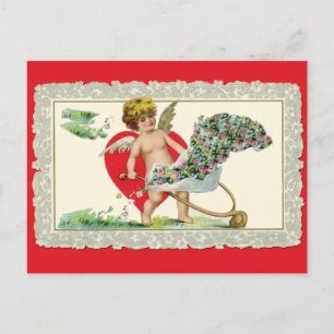 Adorable Vintage Cherub Valentine Holiday Postcard