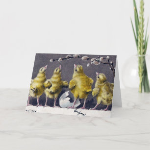 Adorable Vintage Easter Chicks Holiday Card