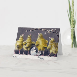Adorable Vintage Easter Chicks Holiday Card