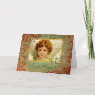 Adorable Vintage Irish Angel & Blessing Card