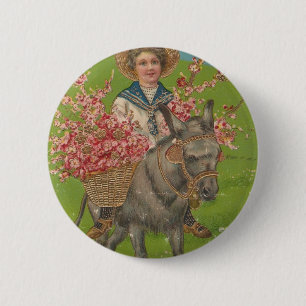 Adorable Vintage Postcard 6 Cm Round Badge
