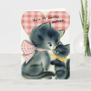 Adorable Vintage Valentine's Day Card for Mother
