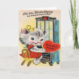 Adorable Vintage Valentine's Day Card for Niece