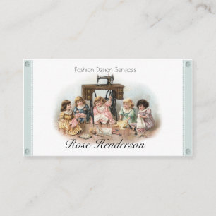 Adorable Vintage Victorian Sewing Seamtress Business Card