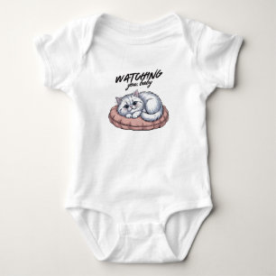 Adorable "Watching You, Baby" Persian Kitten  Baby Bodysuit