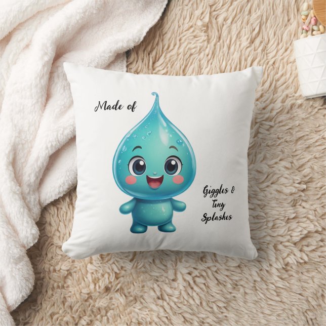 Adorable Water Droplet Cartoon Character – Cute Cushion (Blanket)