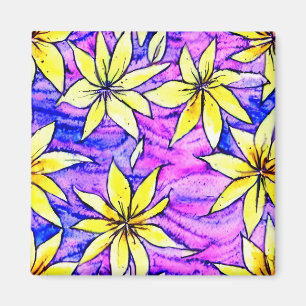 Adorable watercolor artwork Hand painted Purple Magnet