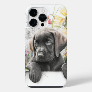 ADORABLE WATERCOLOR BLACK LABRADOR RETRIEVER DOG iPhone 14 PRO MAX CASE