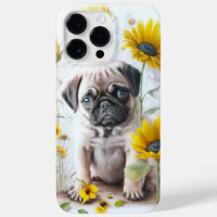 ADORABLE WATERCOLOR BLACK TAN PUG PUPPY DOG