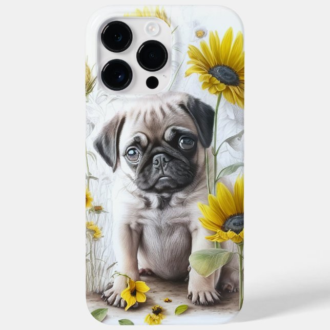 ADORABLE WATERCOLOR BLACK TAN PUG PUPPY DOG Case-Mate iPhone CASE (Back)