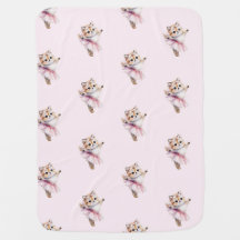 Adorable Watercolor Cat Ballerina Pink Tutu