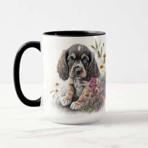 ADORABLE WATERCOLOR COCKER SPANIEL PUPPY DOG MUG