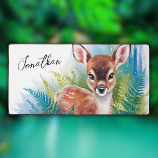 Adorable Watercolor Deer Desk Mat