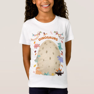 Adorable Watercolor Dinosaurs with Large Dino Egg  T-Shirt