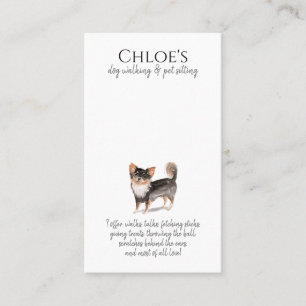 Adorable Watercolor Dog Walker Pet Sitter  Business Card