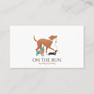 Adorable Watercolor Dog Walker Pet Sitter Business Card