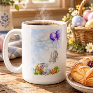 Adorable Watercolor Easter Bunny Coffee Mug