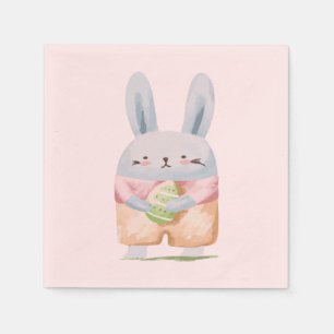 Adorable Watercolor Easter Bunny Napkin