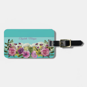 Adorable Watercolor Flowers Luggage Tag