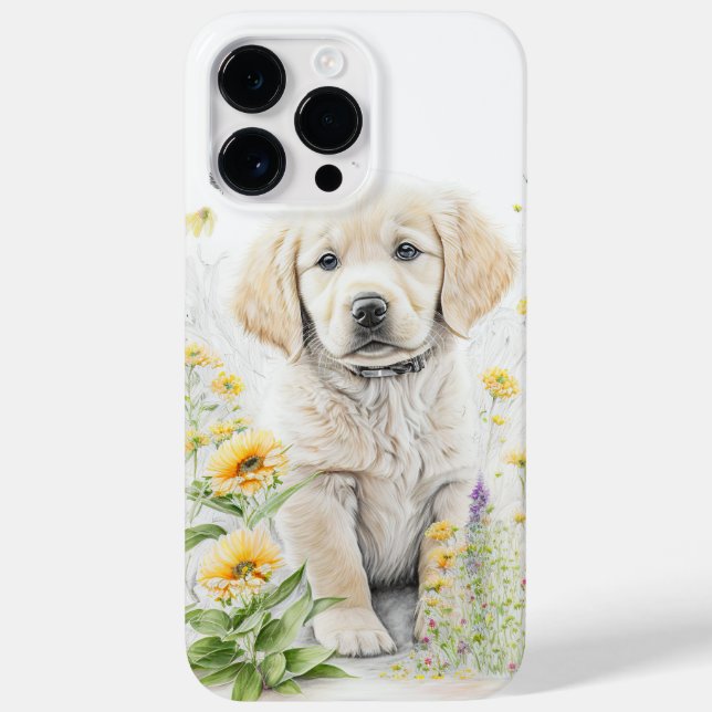 ADORABLE WATERCOLOR GOLDEN RETRIEVER PUPPY Case-Mate iPhone CASE (Back)