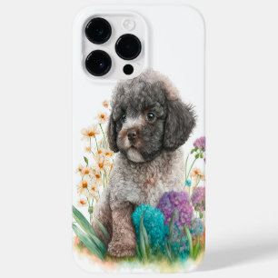 ADORABLE WATERCOLOR GRAY POODLE PUPPY DOG Case-Mate iPhone 14 PRO MAX CASE