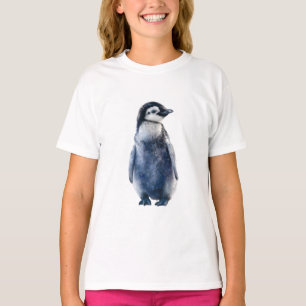 Adorable Watercolor Penguin Chick Kids T-Shirt