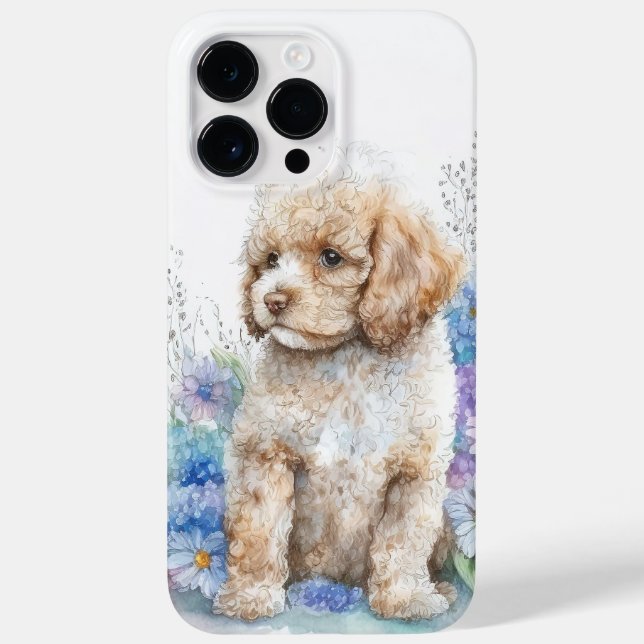 ADORABLE WATERCOLOR POODLE PUPPY DOG Case-Mate iPhone CASE (Back)